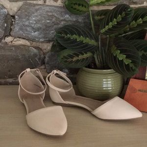 Nude Pointed Flat with Ankle Strap by Dream Pairs